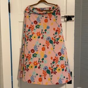 Pink Lularoe Slinky Skirt Flowers GUC XL